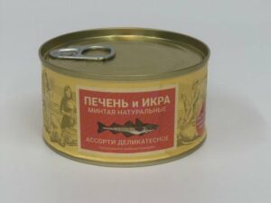 Ассорти деликатесное из печени и икры минтая ж/б 185 г