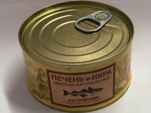 Печень и икра минтая натуральная, ж/б, 185 г